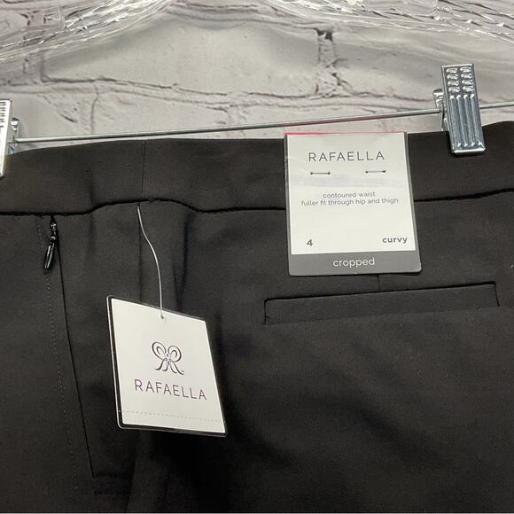 Rafaella Curvy Crop Pants Women's Size 4 Black Business Casual Travel Stretch - Picture 9 of 11